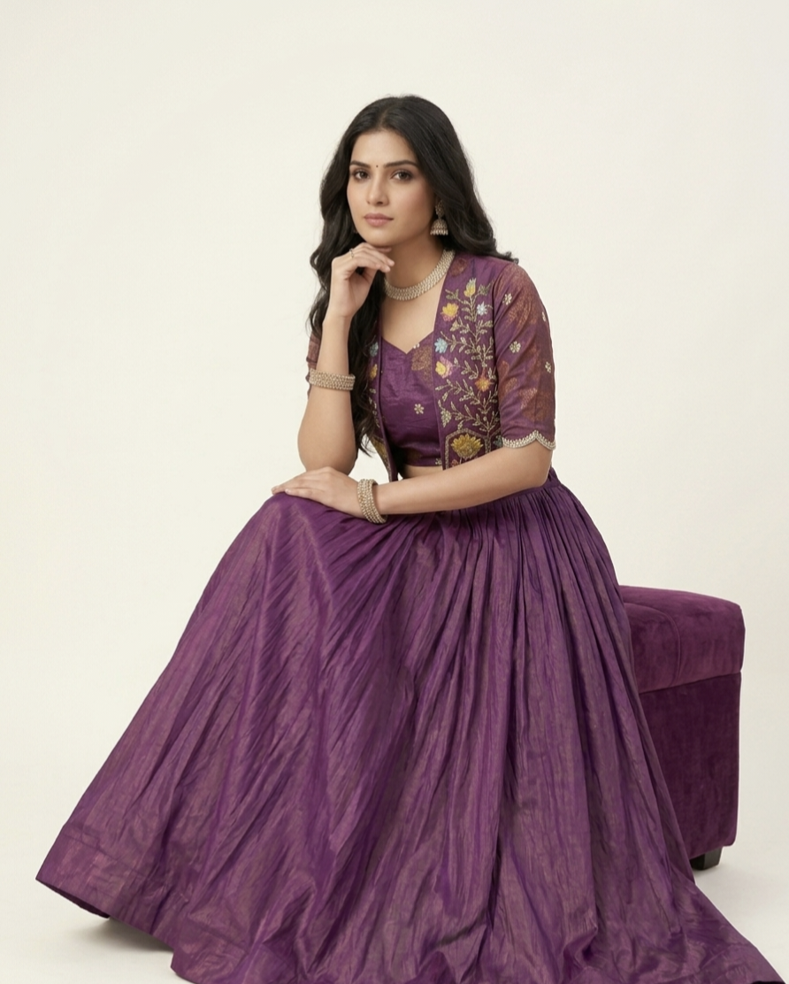 Premium Embroidered Koti Style Lehenga Set