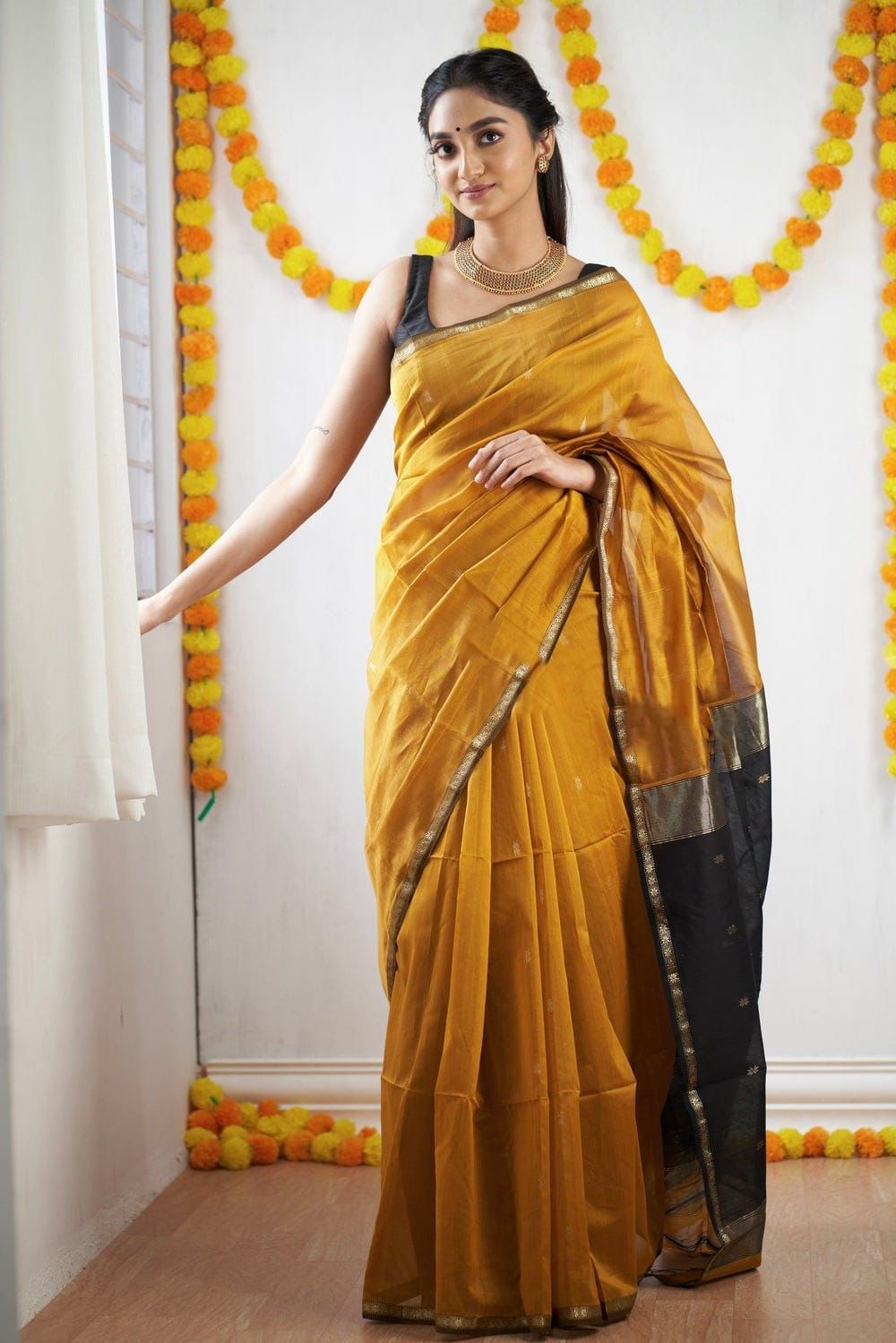 Mustard Festive Saree