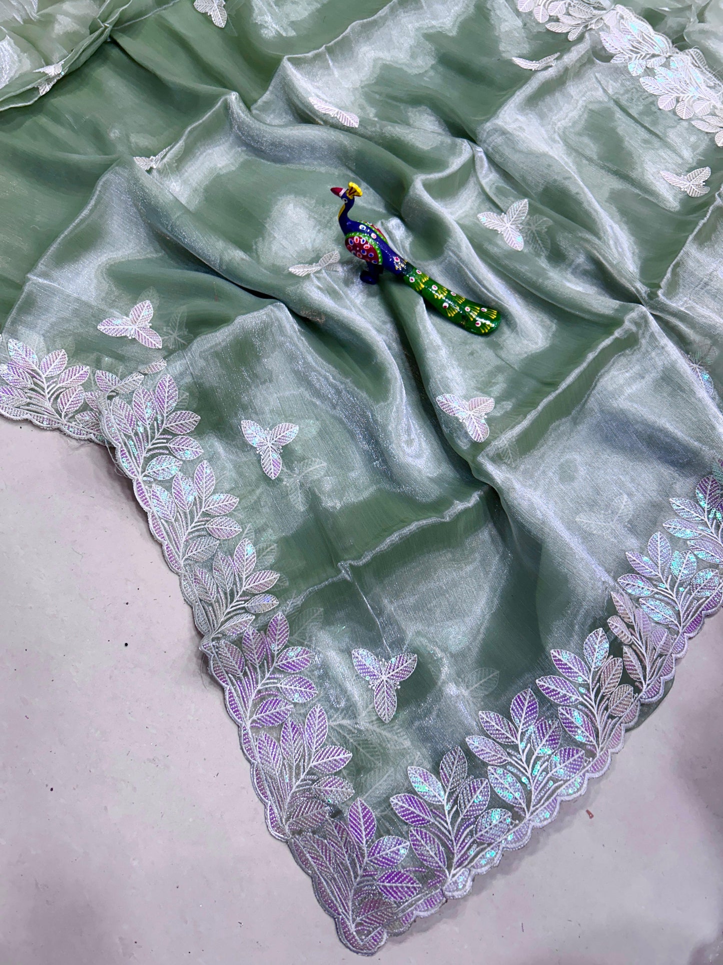 Titli Collection – Premium Chiffon Saree with Elegant Sequence Embroidery & Designer Border