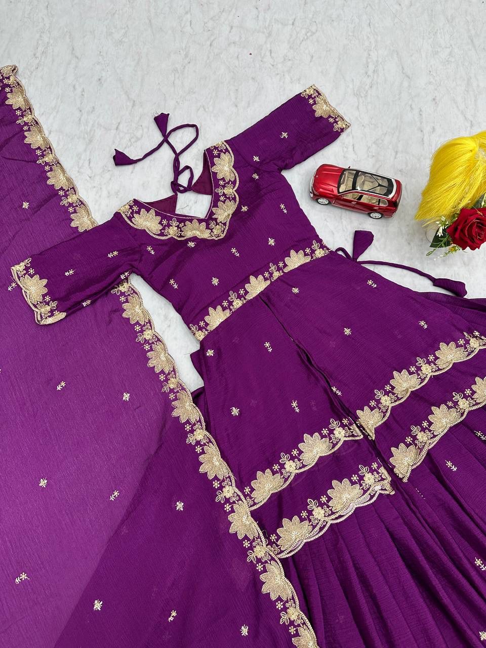 Premium Chinon Silk Wedding Wear Lehenga Choli with Sequence Work