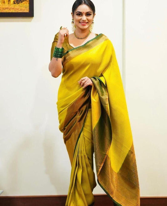 Yellow Silk Saree