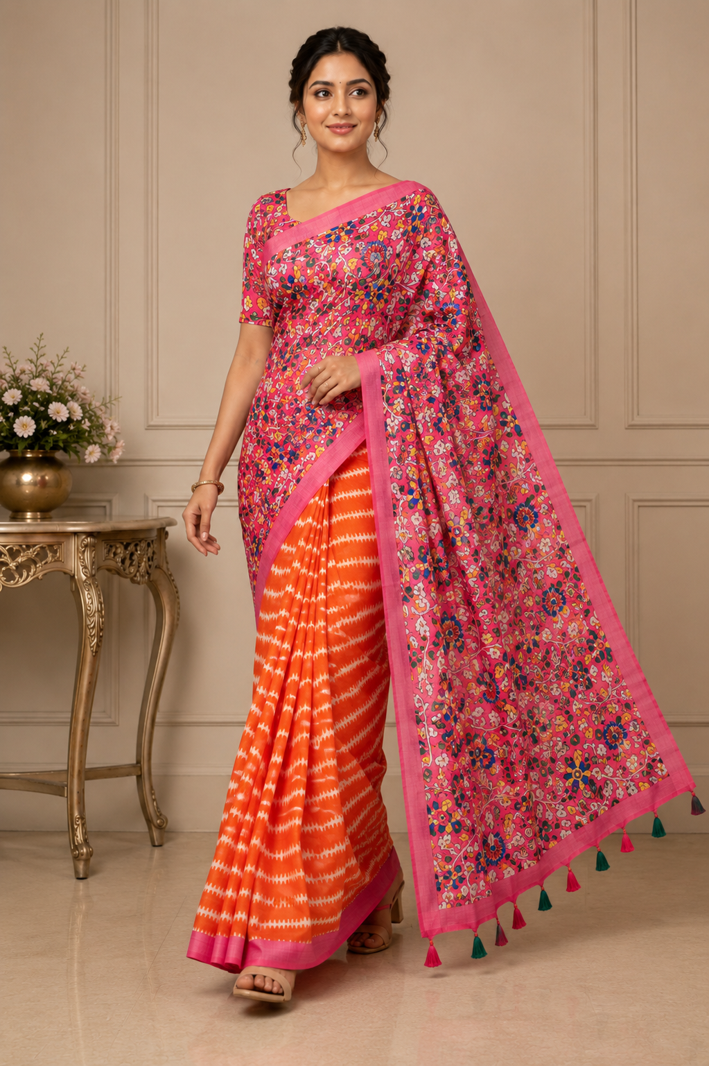 Rangriti – Soft Linen Cotton Printed Saree