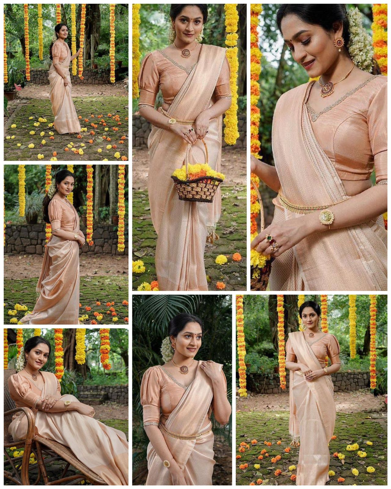 Peach Silk Saree