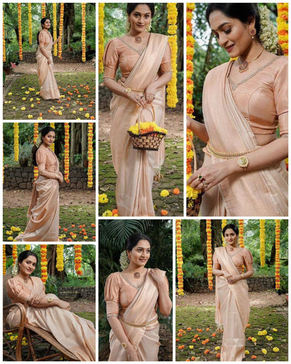 Peach Silk Saree