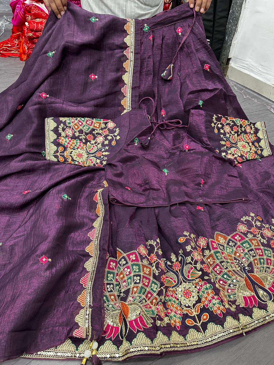 Festival Star Tissue Silk Lehenga Choli Set