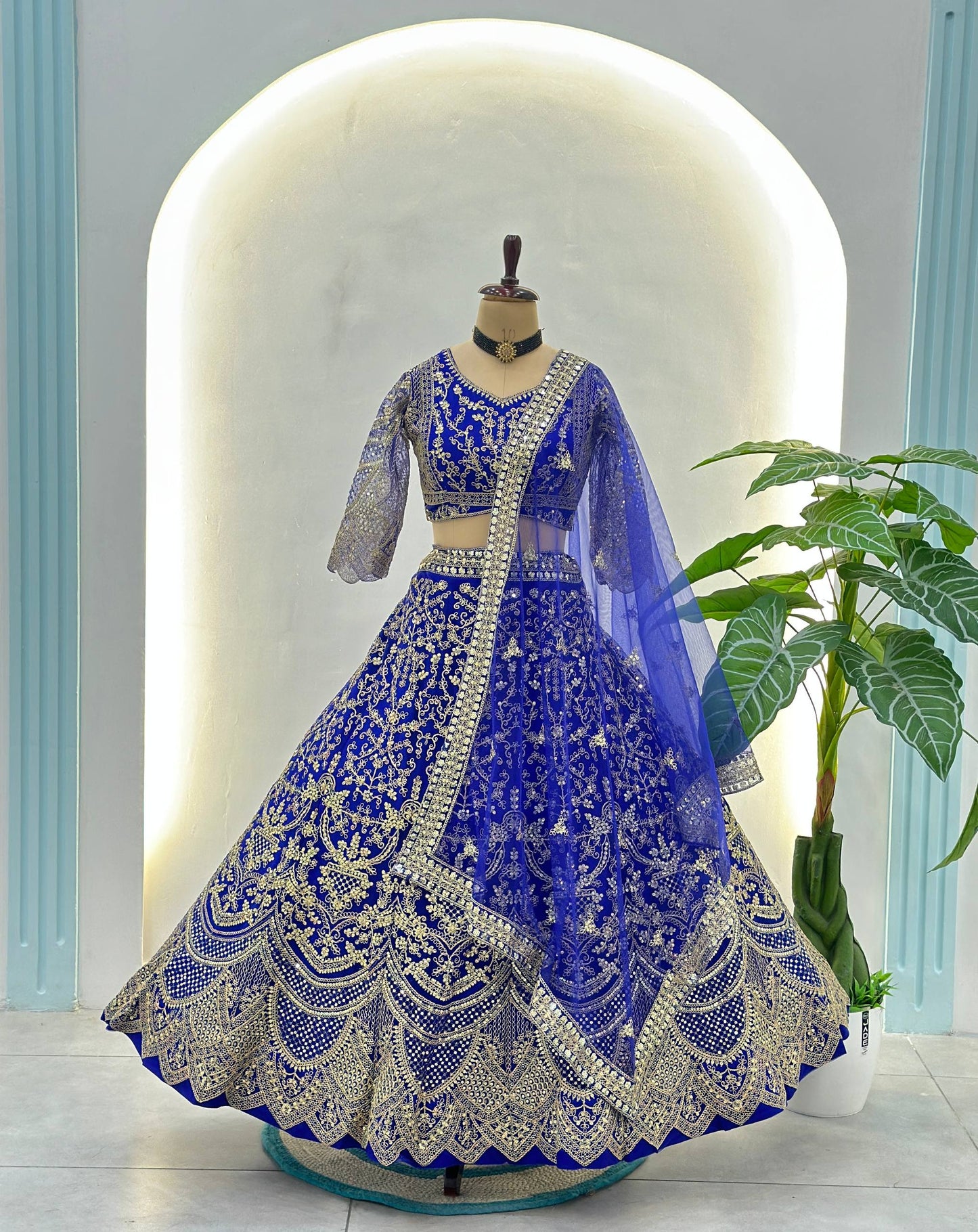 Premium Butterfly Net Designer Lehenga Choli with Heavy Embroidery (3 Colours)