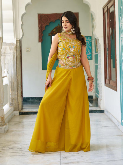 Designer Georgette Blouse Plazzo Set