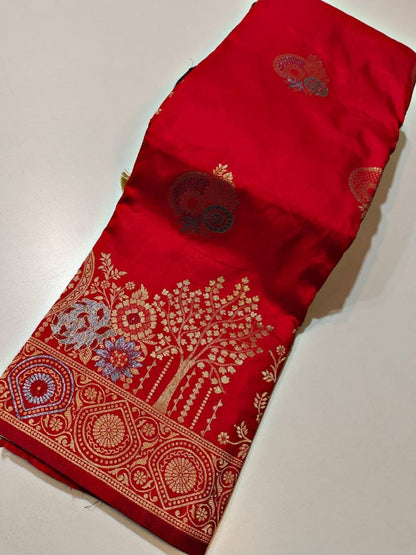 Komal Vol-1 Pure Banarasi Khadi Georgette Silk Zari Weaving Saree
