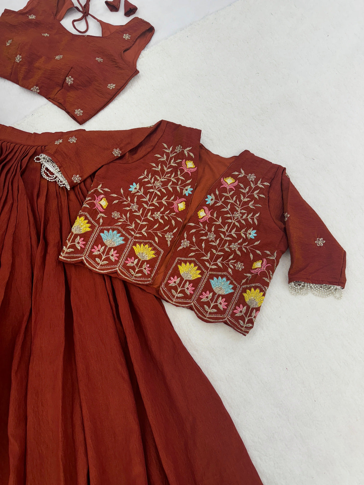 Premium Embroidered Koti Style Lehenga Set
