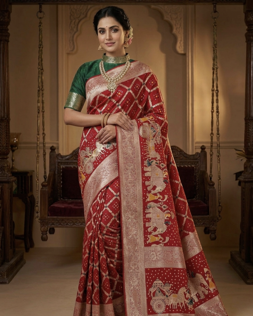 Royal Dolla Silk Saree with Meena & Zari Weaving – Traditional Wedding Collection