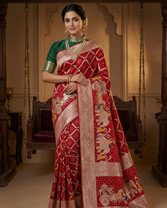 Royal Dolla Silk Saree with Meena & Zari Weaving – Traditional Wedding Collection