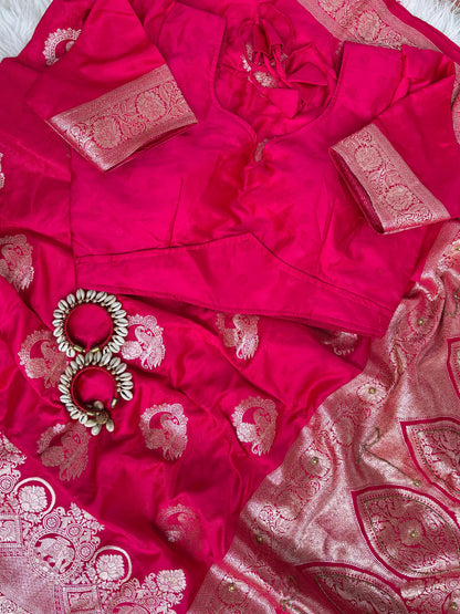 Jhanvi Rich Silk Saree – Pink