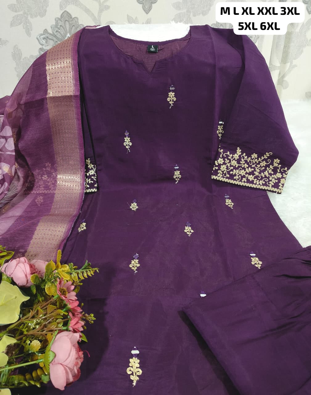 Premium Roman Silk Kurti Pant Set with Digital Print Dupatta – Festival Wear Designer Suit