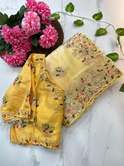 Jasmin Soft Fendy Chiffon Embroidery Saree