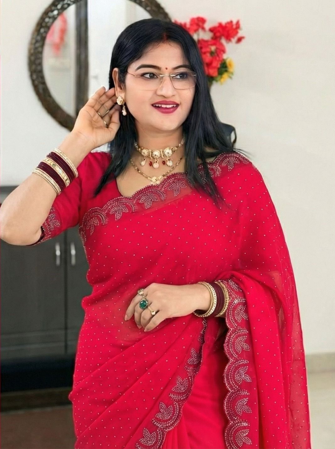 Premium Space Silk Jarkhan Work Saree | Festival & Party Wear Collection