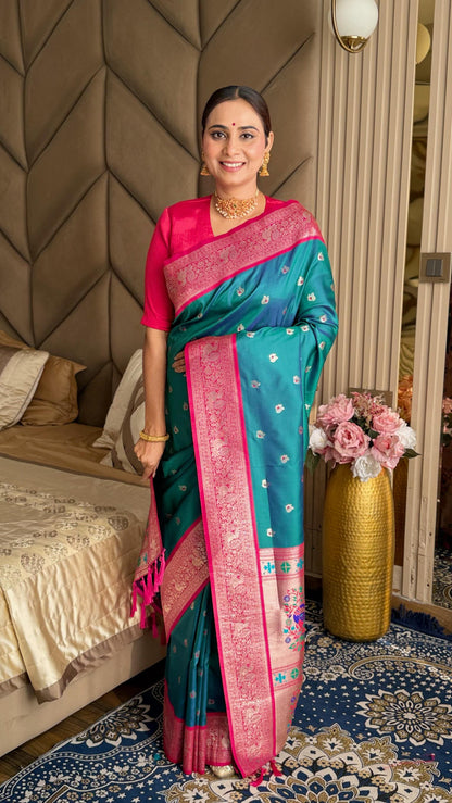 Paithani Silk Peacock Border Saree