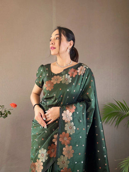 Green Floral Saree