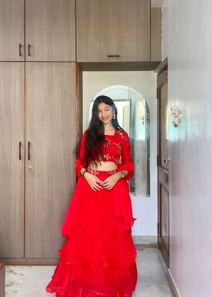 3-Piece Party Wear Lehenga Set