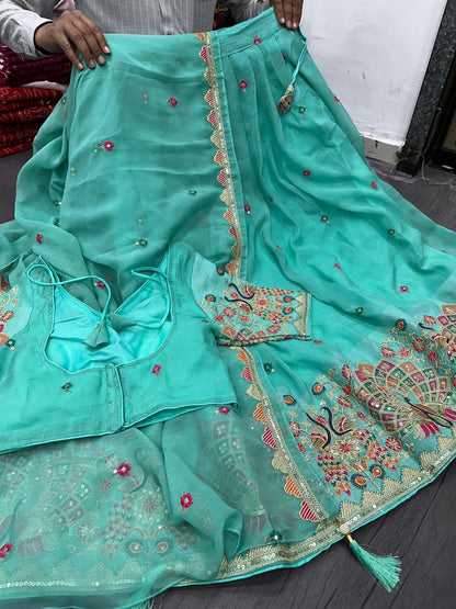 Festival Star Tissue Silk Lehenga Choli Set