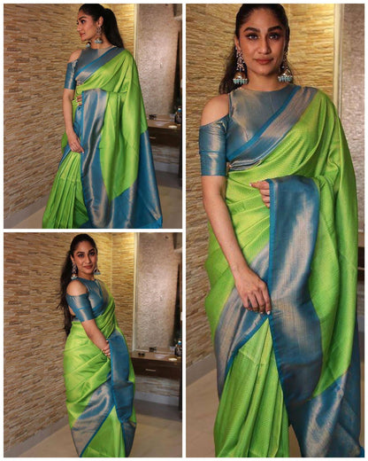 Green Blue Silk Saree