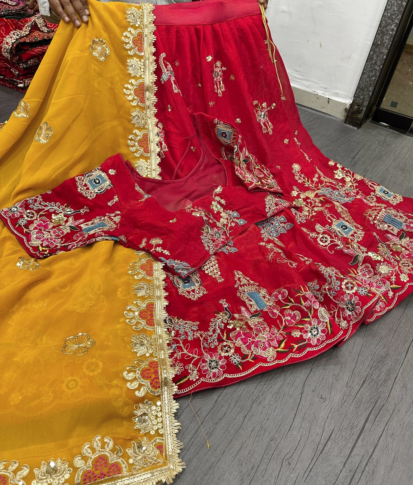 Crystal Silk Heavy Embroidered Festival Lehenga Choli with Dupatta (4 Colors)