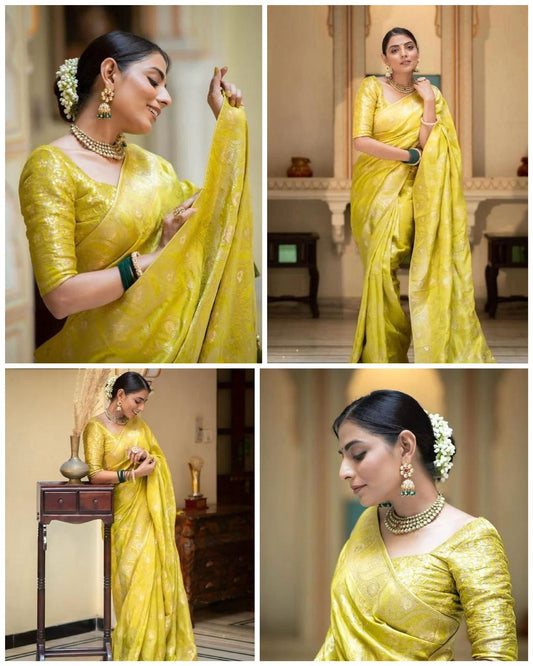 Elegant Yellow Festive Saree