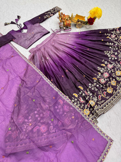 Gold Crush Embroidered Lehenga Choli Set