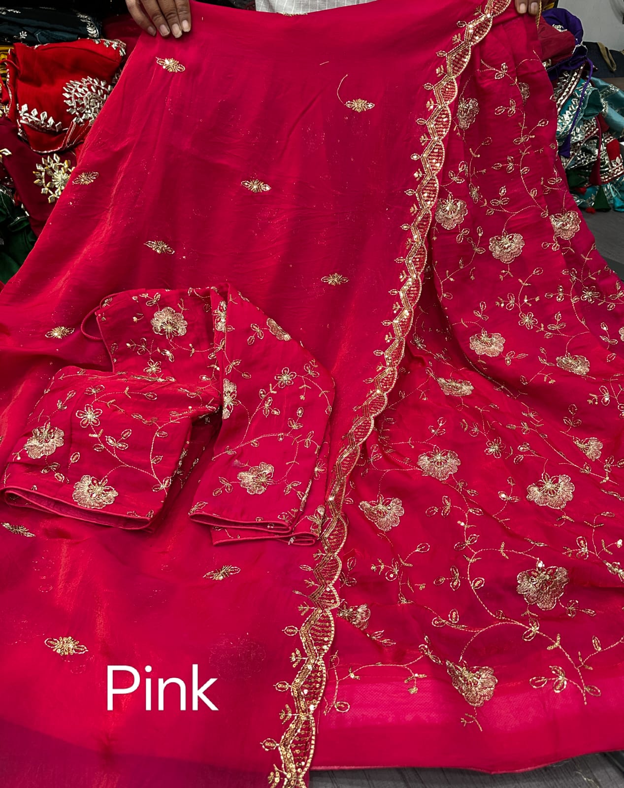 Heavy Fendy Silk Embroidered Lehenga Choli with Dupatta – Wedding & Festive Wear (XL–2XL)