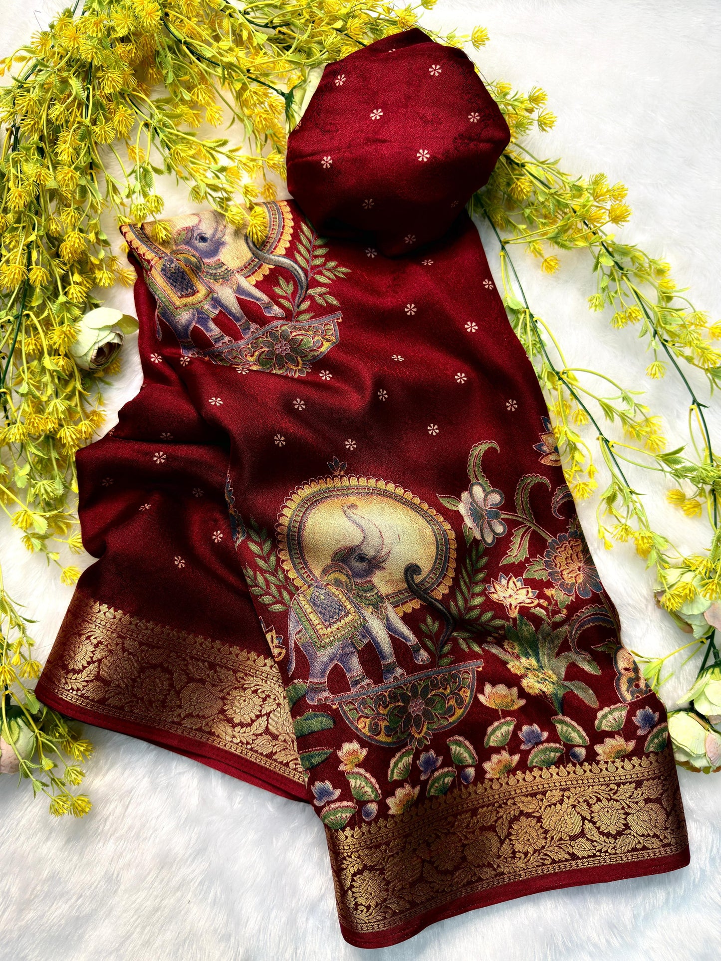 Ajrakh Soft Georgette Saree with Zari Border | Festive & Daily Wear