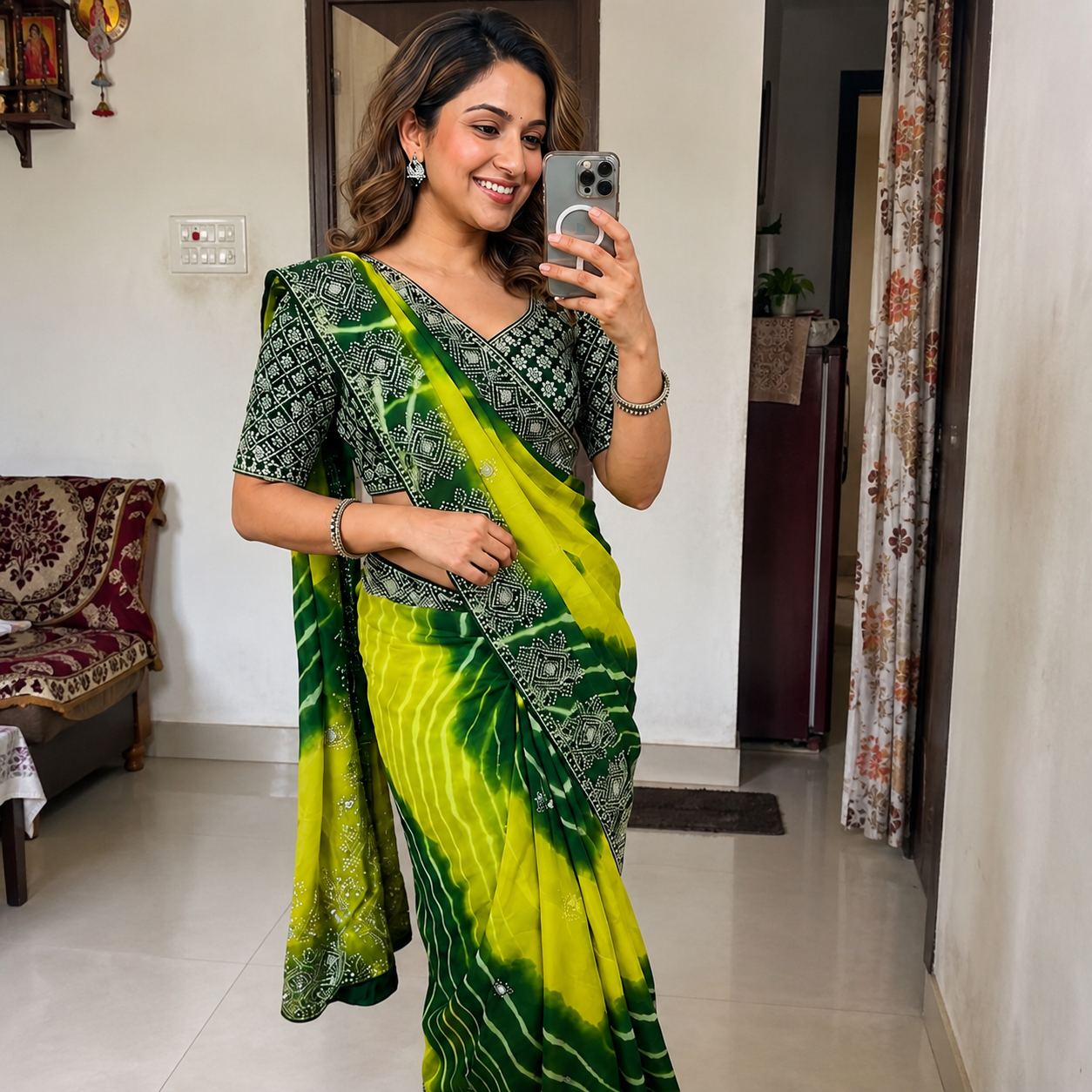 Saavan Special Soft C Multi Leheriya Saree