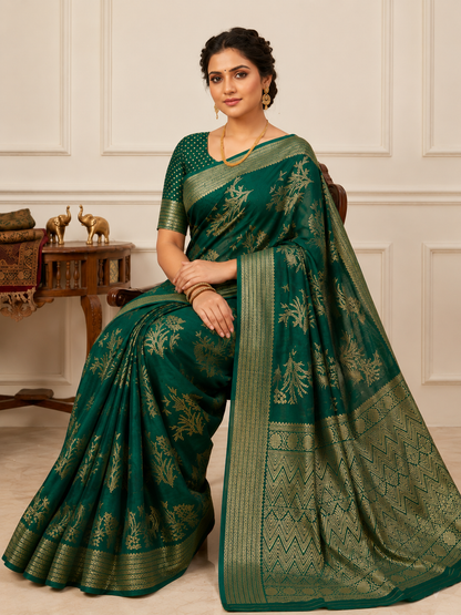 Graceful Floral Woven Saree
