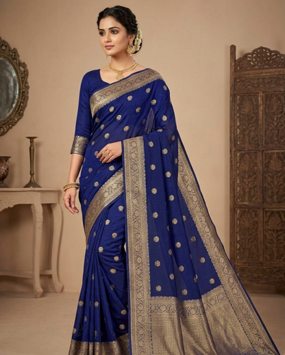 Soft Crepe Silk Saree with Jacquard Butta & Zari Border