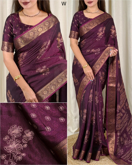 Tom & Jerry Cotton Silk Saree