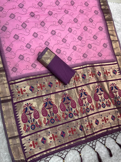 AARU Cotton Weaving Saree with Rich Pallu