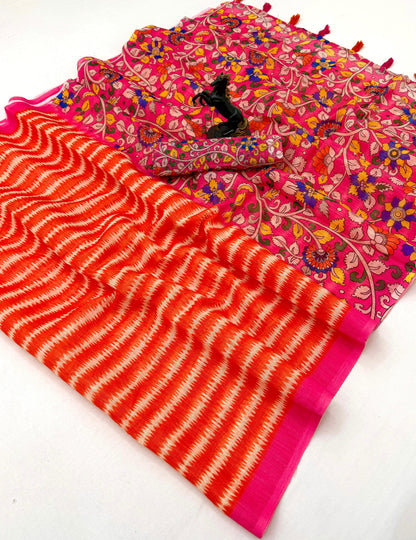 Rangriti – Soft Linen Cotton Printed Saree