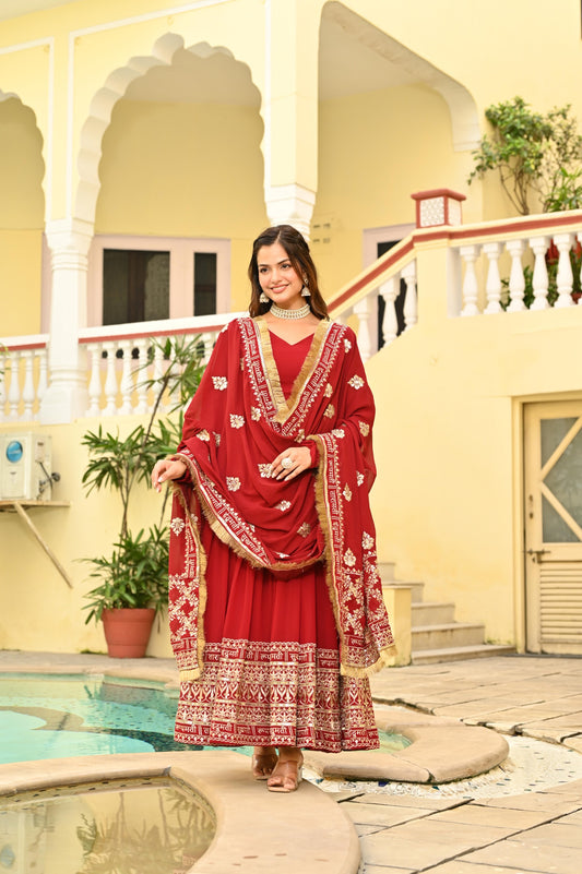 Designer Embroidered Gown Set