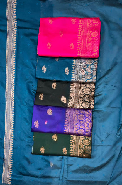 Royal Blue Zari Border Saree