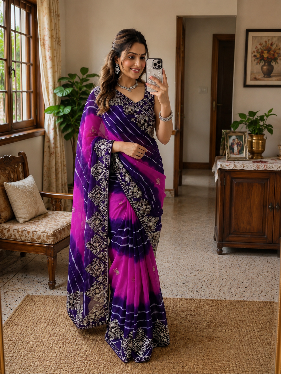 Saavan Special Soft C Multi Leheriya Saree