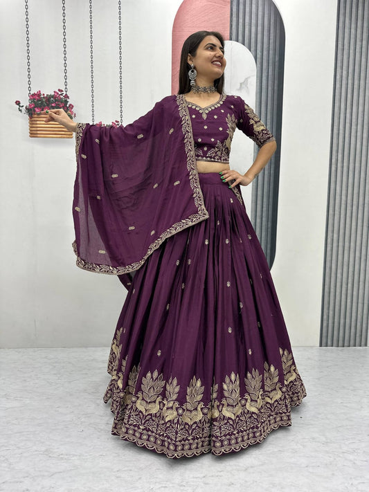 Festival Wear Chinon Lehenga Choli Set