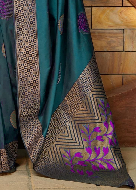 Teal Silk Saree