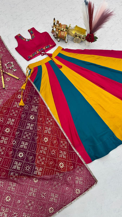 Navratri Special 6 Meter Lehenga Choli with Vintage Dupatta