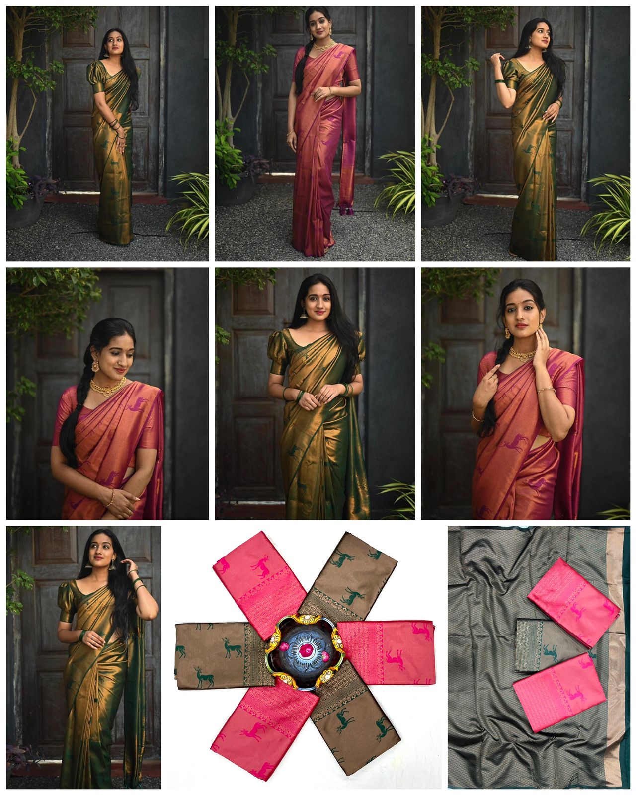 Olive Zari Silk Saree