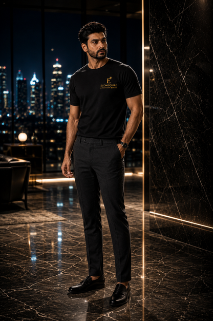 Ecomsquire Premium Cotton T-Shirt Combo Pack for Men (Black & White) | Round Neck Half Sleeve