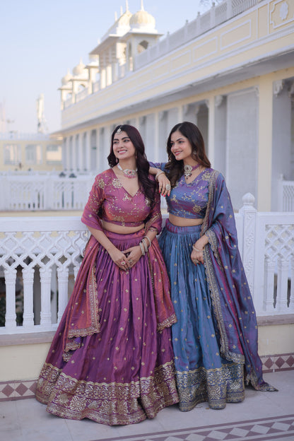 YSL Silk Embroidered Lehenga Choli Set