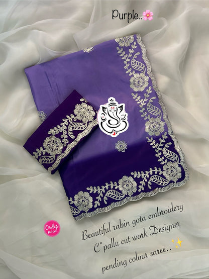 Premium Embroidered Border Silk Saree – Elegant Party Wear (2 Colors)