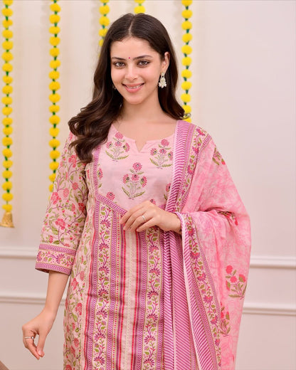 Morgan Silk Digital Print Kurti Pant Dupatta Set