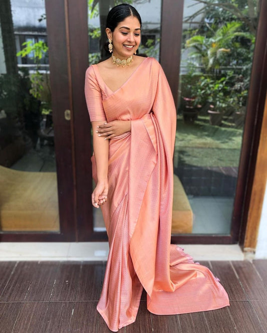 Peach Silk Saree