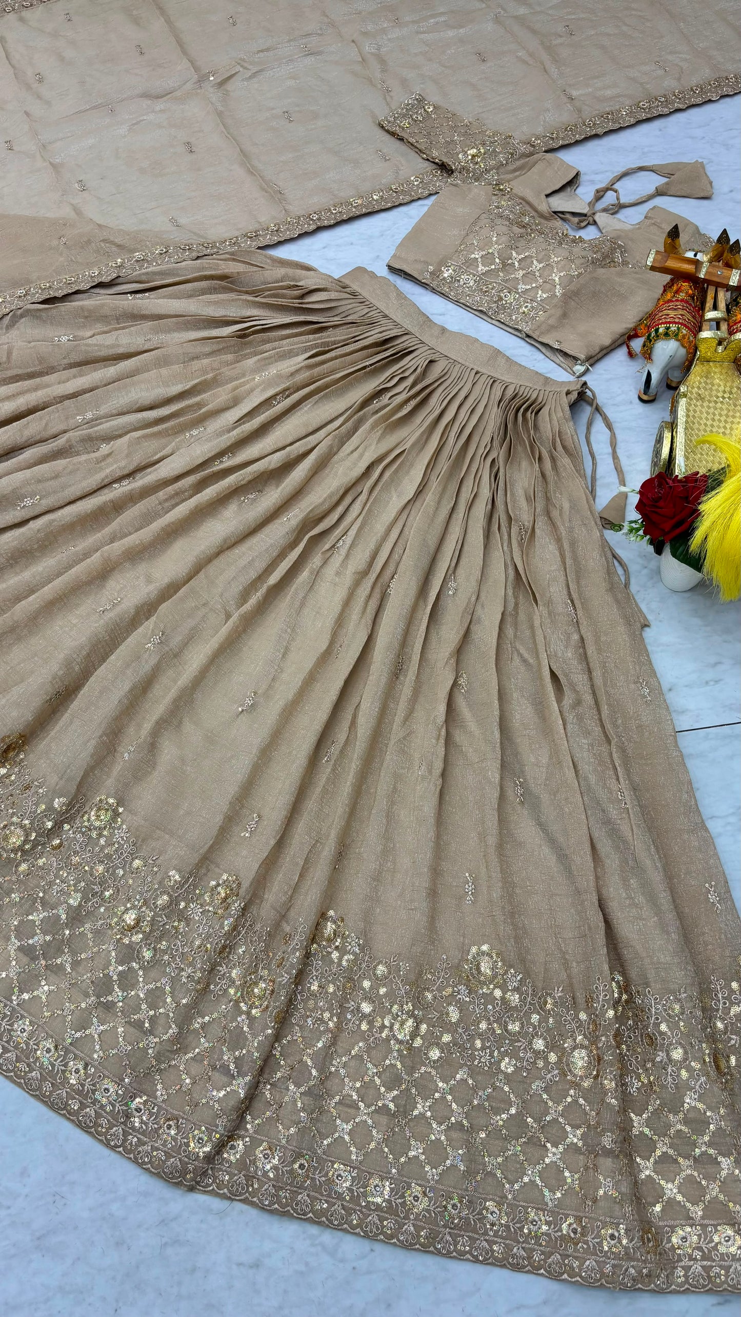 Women's Embroidered Wedding Lehenga Choli Set