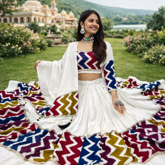 Women's Navratri Special Pure Cotton Lehenga Choli Set with Dupatta – 6 Meter Flair