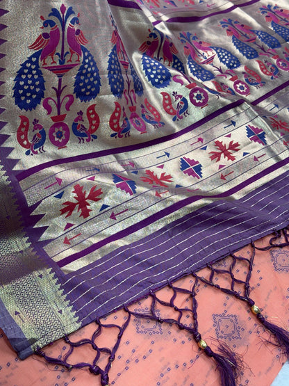 AARU Cotton Weaving Saree with Rich Pallu